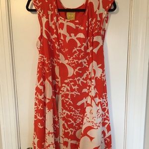 Anthropologie Maeve red and white dress
